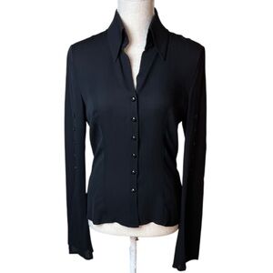 ESCADA Silk Black Button-Down Women's Shirt - 34 (S)